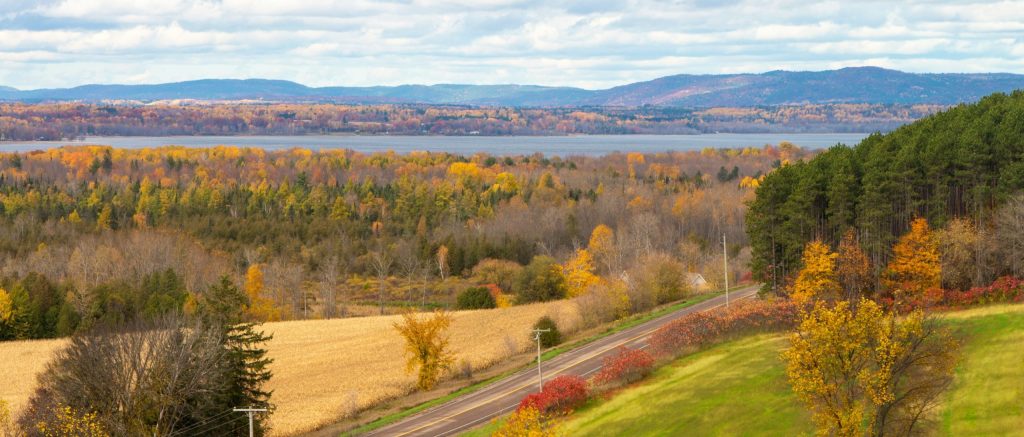 Ottawa Valley landscape, from the Westmeath Lookout on a cloudy fall afternoon